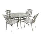 Ensemble de salle à manger d'extérieur Arcadia 5 pièces en aluminium avec coussins