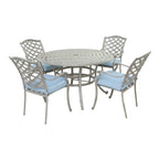 Ensemble de salle à manger d'extérieur Arcadia 5 pièces en aluminium avec coussins