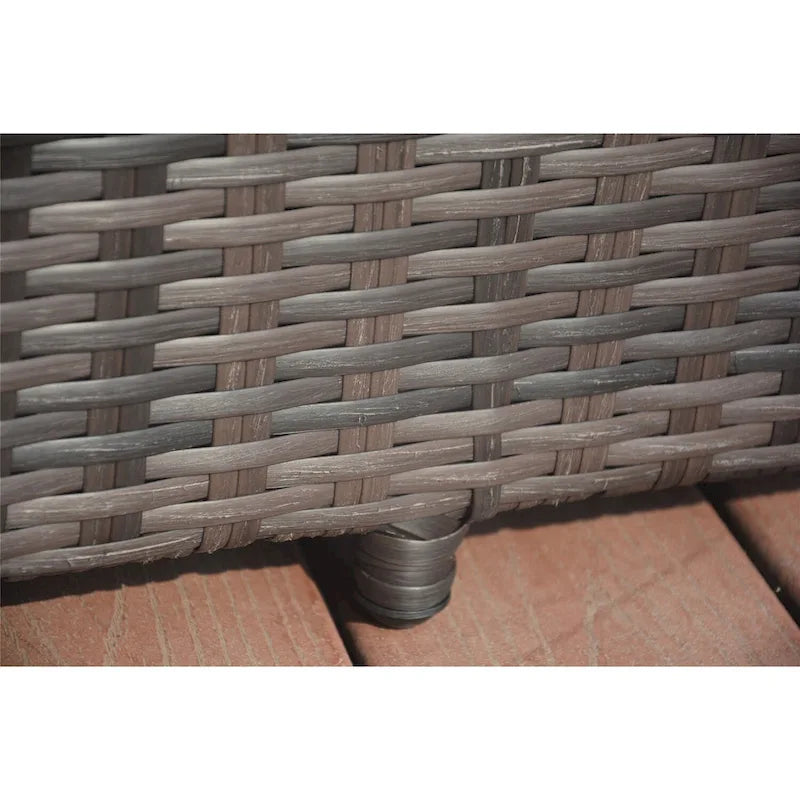 Ensemble de 3 chaises longues d'extérieur en aluminium et résine tressée réglable.