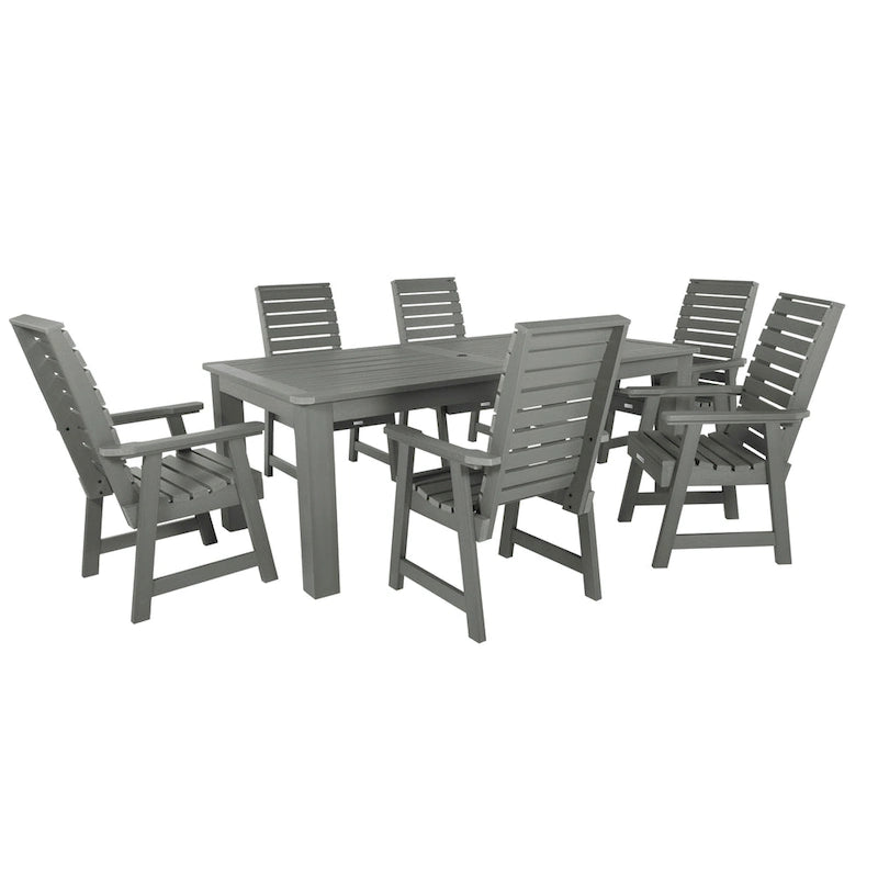 Ensemble de salle à manger d'extérieur Weatherly 7 pièces - Hauteur réglable - 42 x 84