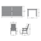 Ensemble de salle à manger d'extérieur Weatherly 7 pièces - Hauteur réglable - 42 x 84