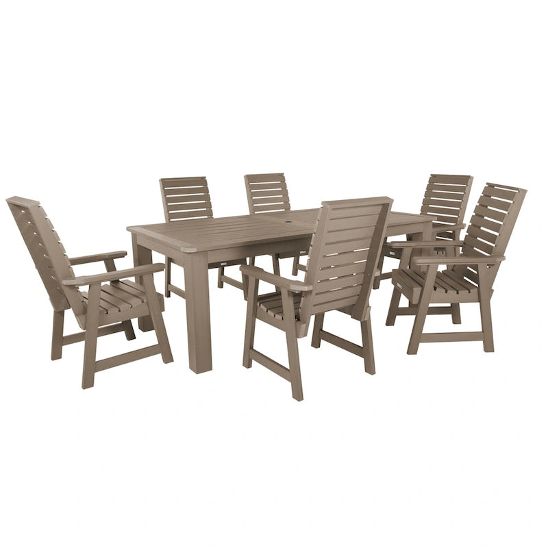 Ensemble de salle à manger d'extérieur Weatherly 7 pièces - Hauteur réglable - 42 x 84