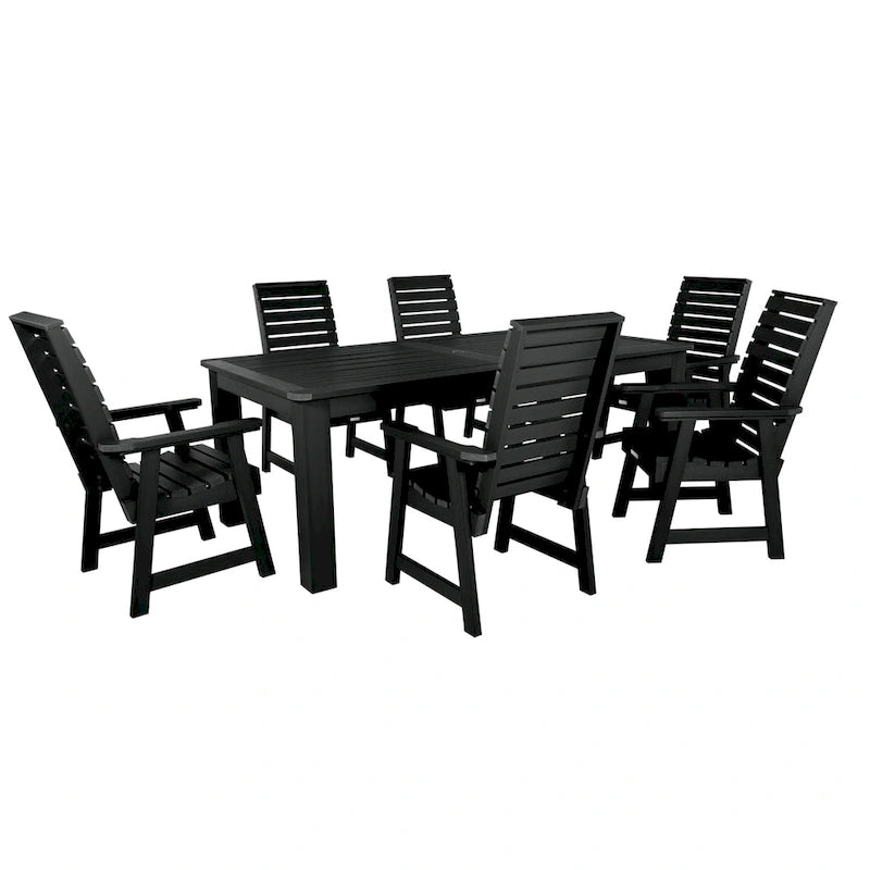Ensemble de salle à manger d'extérieur Weatherly 7 pièces - Hauteur réglable - 42 x 84