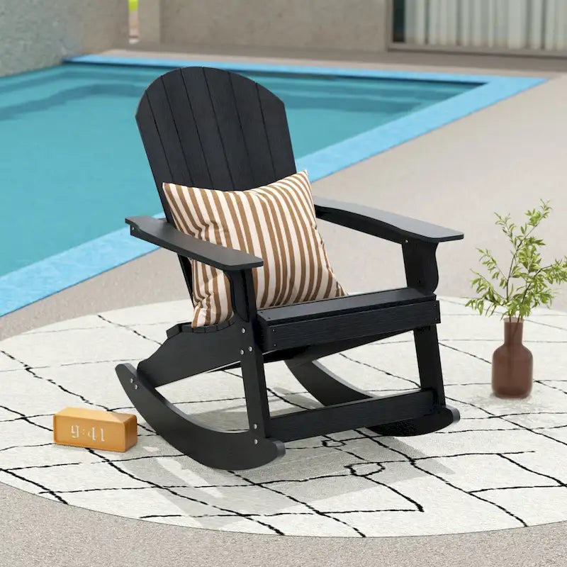 Fauteuil à bascule Adirondack Polytrends Vineyard HIPS Outdoor Eco-Friendly All Weather Seashell