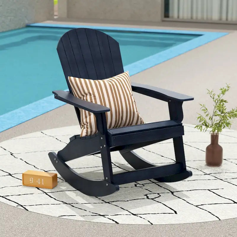 Fauteuil à bascule Adirondack Polytrends Vineyard HIPS Outdoor Eco-Friendly All Weather Seashell