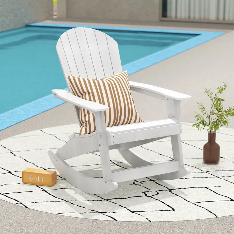 Fauteuil à bascule Adirondack Polytrends Vineyard HIPS Outdoor Eco-Friendly All Weather Seashell