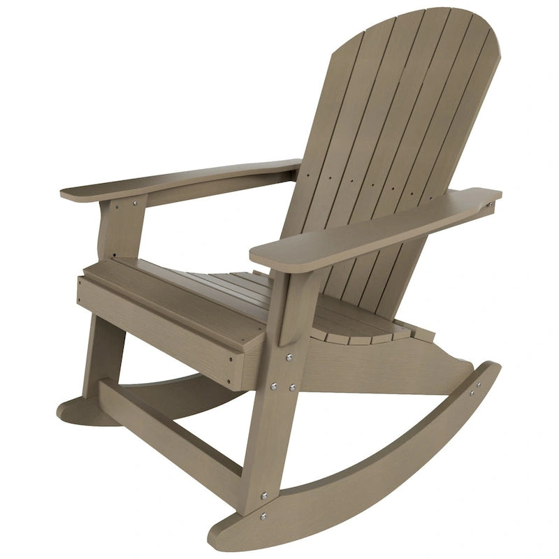 Fauteuil à bascule Adirondack Polytrends Vineyard HIPS Outdoor Eco-Friendly All Weather Seashell