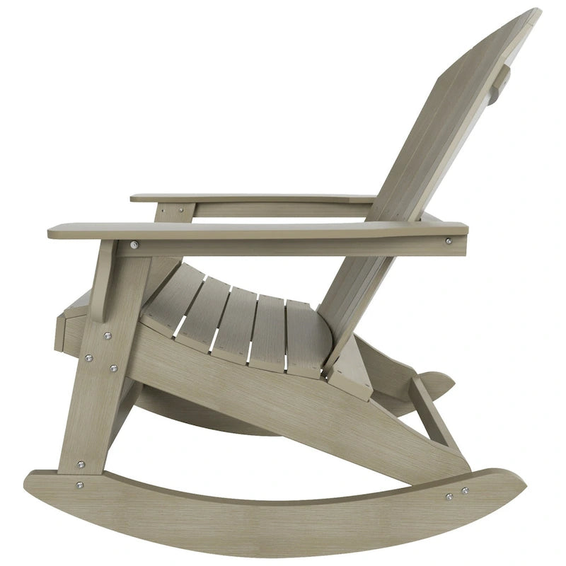 Fauteuil à bascule Adirondack Polytrends Vineyard HIPS Outdoor Eco-Friendly All Weather Seashell
