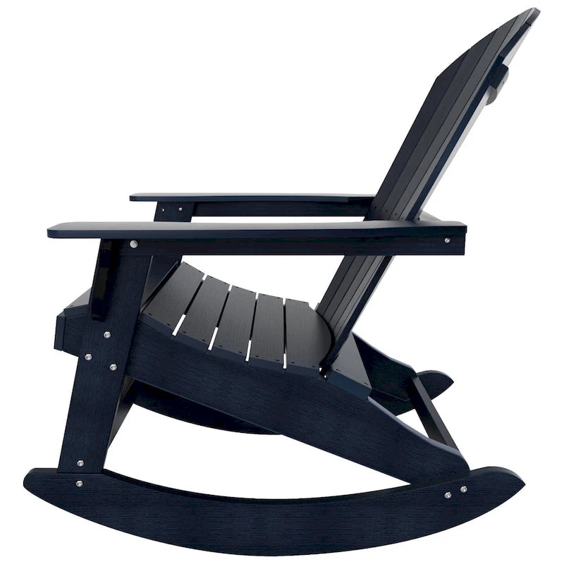 Fauteuil à bascule Adirondack Polytrends Vineyard HIPS Outdoor Eco-Friendly All Weather Seashell