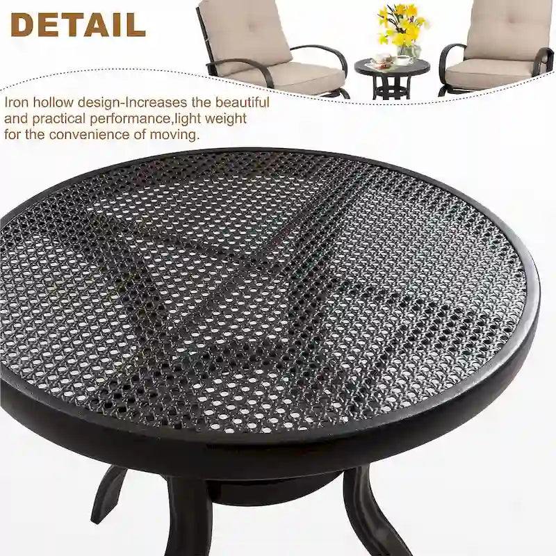 Ensemble de chaises de patio Futzca Spring, 3 pièces, mobilier de jardin avec assises rembourrées, idéal pour terrasse, jardin et cour.