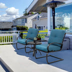 Ensemble de chaises de patio Futzca Spring, 3 pièces, mobilier de jardin avec assises rembourrées, idéal pour terrasse, jardin et cour.