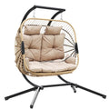 2 Person Indoor Outdoor Hammock Swing Egg Chair with Stand