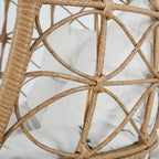 Fauteuil pivotant en osier en forme d'œuf avec coussin, pour intérieur/extérieur