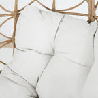 Fauteuil pivotant en osier en forme d'œuf avec coussin, pour intérieur/extérieur