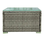 Ensemble de canapé d'angle 4 pièces en résine tressée pour extérieur avec coffre de rangement