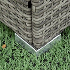 Ensemble de canapé d'angle 4 pièces en résine tressée pour extérieur avec coffre de rangement