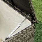 Ensemble de canapé d'angle 4 pièces en résine tressée pour extérieur avec coffre de rangement