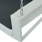 Balançoire de porche extérieure 500 lb, suspendue en osier avec chaînes et coussins