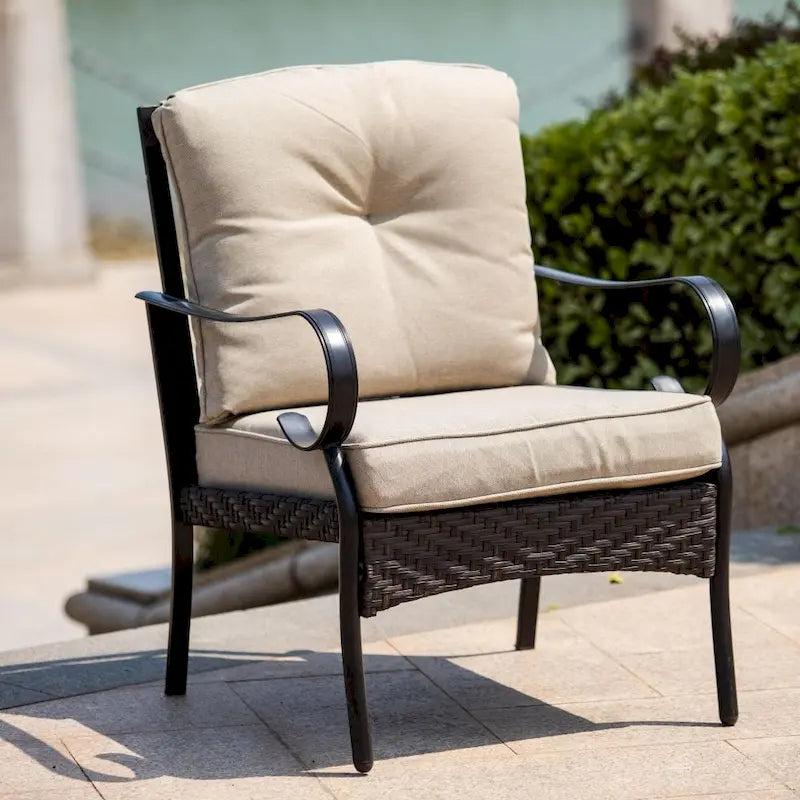 Ensemble de canapés de patio en fer forgé 4 ou 5 pièces avec coussins