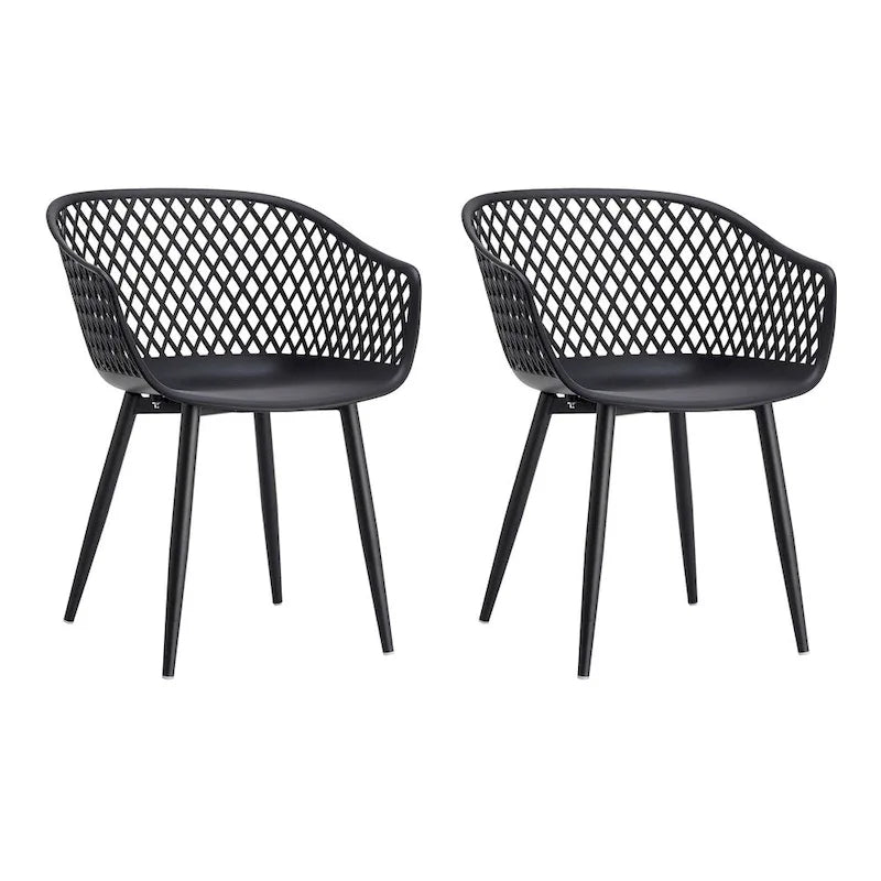 Chaises d'extérieur modernes imperméables Aurelle Home Piola (lot de 2) - 23 x 24 x 32