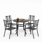Ensemble de salle à manger empilable 5/6 pièces pour patio MAISON ARTS avec revêtement électrophorétique