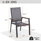 Ensemble de salle à manger d'extérieur MAISON ARTS 5/6 pièces, comprenant 4 chaises empilables en aluminium et 1 table en métal.