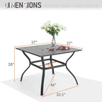 Ensemble de salle à manger d'extérieur MAISON ARTS 5/6 pièces, comprenant 4 chaises empilables en aluminium et 1 table en métal.