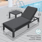 FINCATI Ensemble de chaises longues de jardin en aluminium avec coussin et table - Non applicable