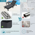 FINCATI Ensemble de chaises longues de jardin en aluminium avec coussin et table - Non applicable