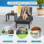 FINCATI Ensemble de chaises longues de jardin en aluminium avec coussin et table - Non applicable