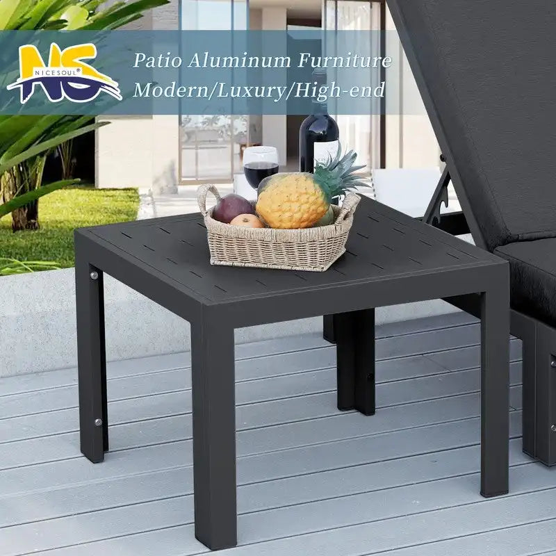 FINCATI Ensemble de chaises longues de jardin en aluminium avec coussin et table - Non applicable