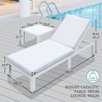 FINCATI Ensemble de chaises longues de jardin en aluminium avec coussin et table - Non applicable