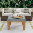 Table basse carrée d'extérieur en bois massif COSIEST