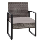 Ensemble bistro en résine tressée 3 pièces, comprenant chaises de patio et table basse - ensemble de 3