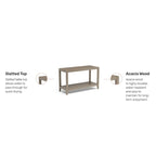 Table basse d'extérieur Homestyles Sustain en bois gris - 46 x 18 x 28
