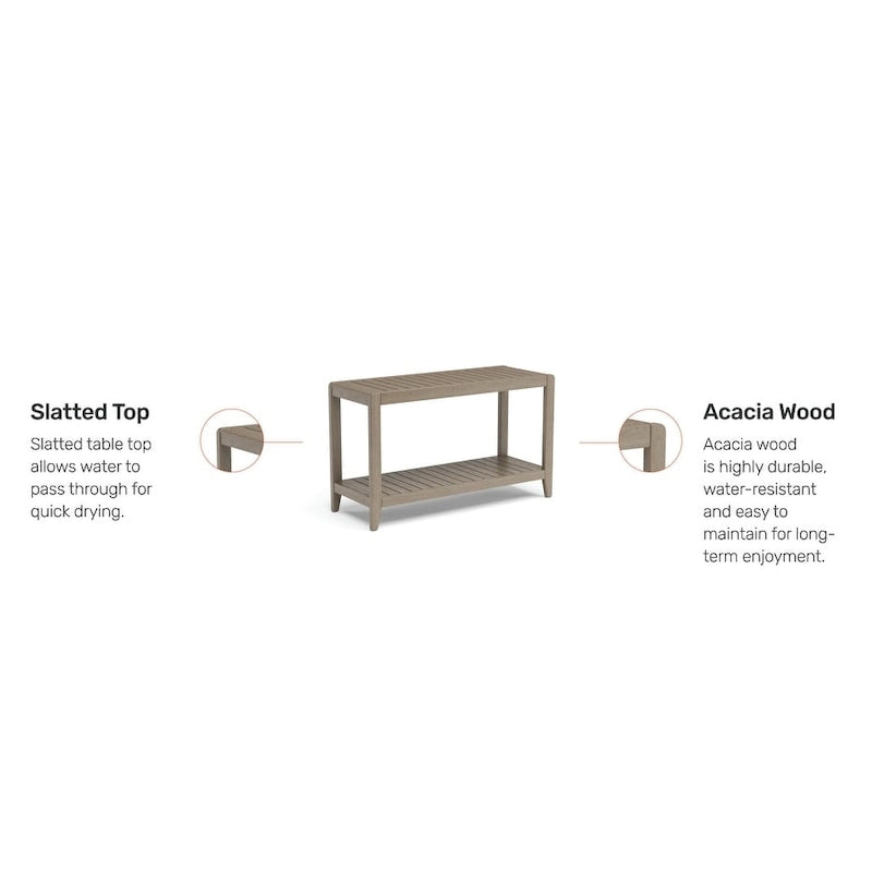 Table basse d'extérieur Homestyles Sustain en bois gris - 46 x 18 x 28