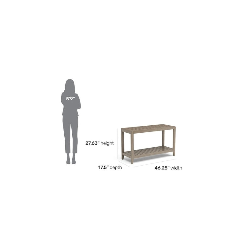 Table basse d'extérieur Homestyles Sustain en bois gris - 46 x 18 x 28