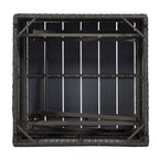 Lit de jour rectangulaire d'extérieur avec auvent rétractable, canapé d'angle en osier avec coussins lavables, jardin, véranda