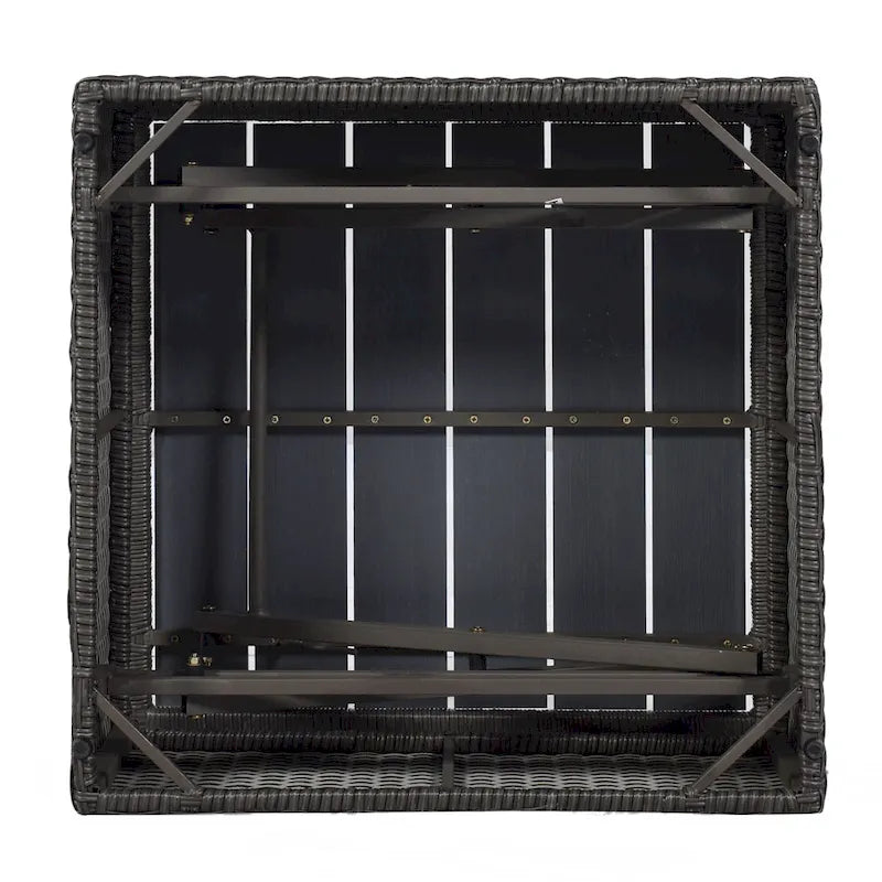 Lit de jour rectangulaire d'extérieur avec auvent rétractable, canapé d'angle en osier avec coussins lavables, jardin, véranda