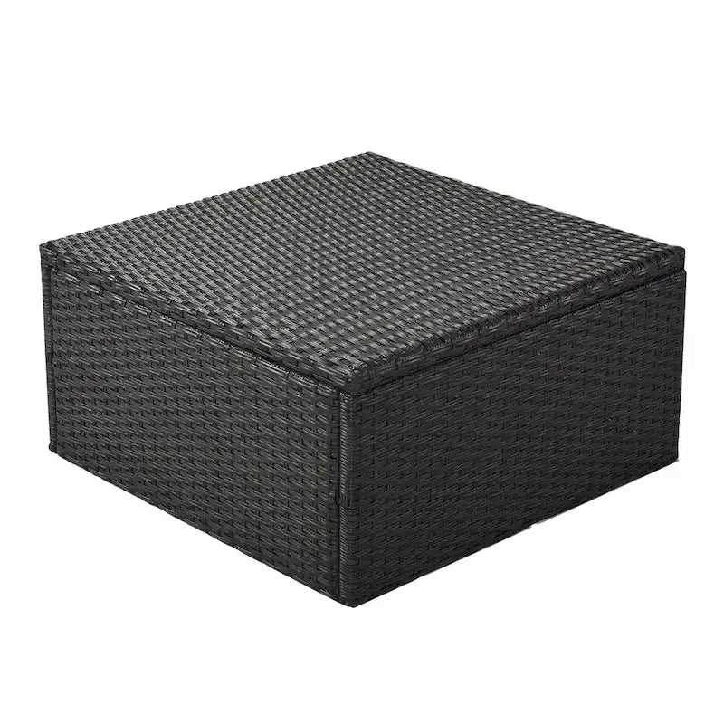 Lit de jour rectangulaire d'extérieur avec auvent rétractable, canapé d'angle en osier avec coussins lavables, jardin, véranda