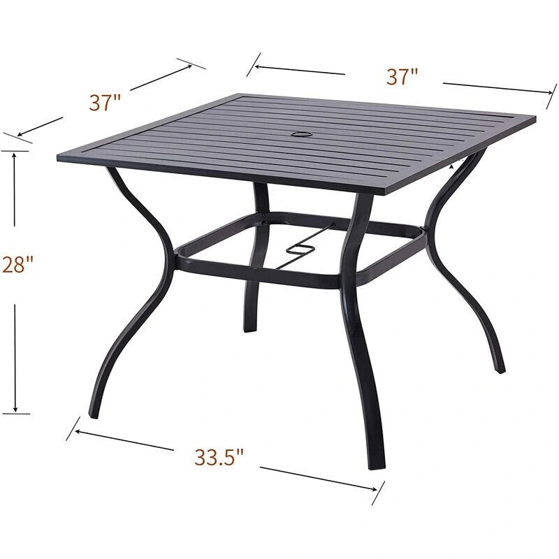 Ensemble de salle à manger d'extérieur MAISON ARTS 5 pièces avec 4 chaises pivotantes rembourrées et une table résistante aux intempéries de 37 pouces