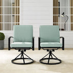 Ensemble de 2 chaises pivotantes de jardin Crosley Kaplan - 63 cm (L) x 64 cm (P) x 94 cm (H)