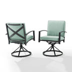 Ensemble de 2 chaises pivotantes de jardin Crosley Kaplan - 63 cm (L) x 64 cm (P) x 94 cm (H)