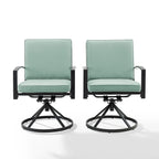 Ensemble de 2 chaises pivotantes de jardin Crosley Kaplan - 63 cm (L) x 64 cm (P) x 94 cm (H)