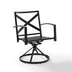 Ensemble de 2 chaises pivotantes de jardin Crosley Kaplan - 63 cm (L) x 64 cm (P) x 94 cm (H)