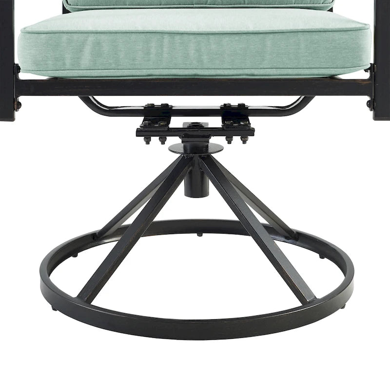 Ensemble de 2 chaises pivotantes de jardin Crosley Kaplan - 63 cm (L) x 64 cm (P) x 94 cm (H)