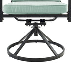 Ensemble de 2 chaises pivotantes de jardin Crosley Kaplan - 63 cm (L) x 64 cm (P) x 94 cm (H)