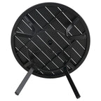 Ensemble de salle à manger d'extérieur MAISON ARTS en métal, 5 pièces, comprenant 4 chaises pivotantes avec accoudoirs et coussins, et une table ronde de 96 cm avec un trou pour parasol de 4 cm.