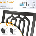 Ensemble de salle à manger d'extérieur MAISON ARTS en métal, 5 pièces, comprenant 4 chaises pivotantes avec accoudoirs et coussins, et une table ronde de 96 cm avec un trou pour parasol de 4 cm.