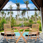 Table de bistro pliante d'extérieur en bois de teck de Californie Chic Teak, 91 cm (36 pouces).